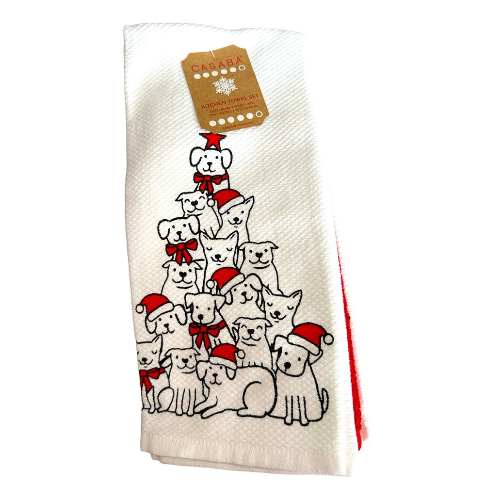 🎉HOST PICK🎉Casaba Christmas Dogs Kitchen Towel Set